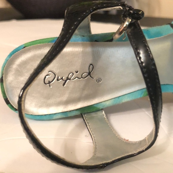 Qupid blue flower platform high heels - Picture 4 of 6